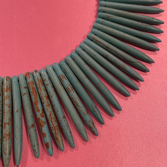 Turquoise stick collar necklace. 17” - Picture 2 of 6